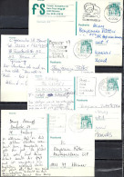 Deutschland Ganzsache Michel Nr. P 121 Burgen Und Schlösser 40 Pf 4x - Alle Nach Holland Niederlande - Postcards - Used