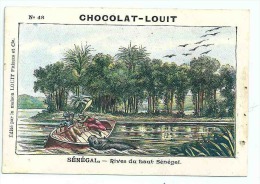 Chromo Sénégal Rives Du Haut Sénégal Pub: Chocolat-Louit 110 X 75 Mm Bien - Louit