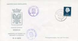 Laatste Dag Enveloppe - Gem. Herindeling Zeeuwsch-Vlaanderen - Breskens (1970) - Cartas & Documentos