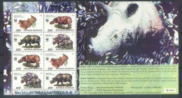 MgmMS3c INDONESIA 1996 FAUNA NEUSHOORN RHINO PF/MNH - Rhinozerosse