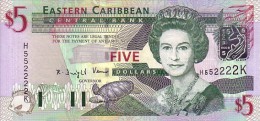 EASTERN CARIBBEAN    5 Dollars   Non Daté   Pick 42 K           *****  BILLET  NEUF ***** - Ostkaribik