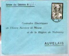 Belgique Lettre Pour Centrale Electrique Entre Sambre & Meuse & Malmédy Auvelais CAD ? 1935 ? / TP Antituberculeux 415 - Briefe U. Dokumente