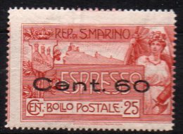 1923 San Marino - Espressi N.3 Nuovo MLH* - Express Letter Stamps