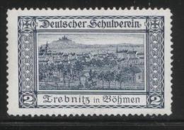 GERMANY CZECHOSLOVAKIA TREBNITZ BOHEMIA DEUTSCHER SCHULVERIEN BLUE POSTER STAMP BUND LABEL NHM CINDERELLA - Nuevos