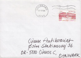 Norway Deluxe LILLESAND 1981 Cover Brief To ODENSE Denmark 1.50 Kr. Schiff Ship "Fæmund II." Stamp - Covers & Documents