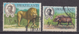 Swaziland 1969 Mi. 163 Y, 165 Löwe Lion Bush Pig Pinselohrschwein - Swaziland (1968-...)