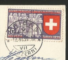 WETTINGEN Kirche Erbaut 1895 Dreischiffige Säulenbasilika Pfarrei St. Sebastian Landi-Briefmarke 1939 - Wettingen