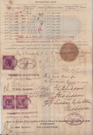 India  QV  3 Share Transfer  Revenues  To  3R12A  On Document # 61258 Inde Indien - 1882-1901 Empire