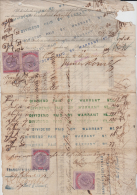 India  QV  4  Share Transfer  Revenues  To  5 Rupees  On Document # 62824 Inde Indien - 1882-1901 Imperium
