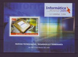 2009.56 CUBA 2009 INFORMATICS SHEET SOUVENIR MNH. CONVENCION Y FERIA INFORMATICA 2009. - Unused Stamps
