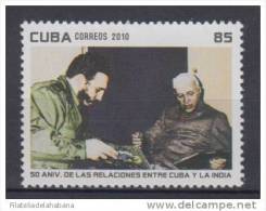 2010.45 CUBA 2010 MNH. 50 ANIV DE LAS RELACIONES CUBA - INDIA. FIDEL CASTRO. NEHRU - Nuovi