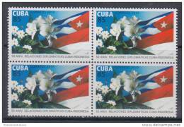 2010.52 CUBA 2010 MNH. 50 ANIV DE LAS RELACIONES DE CUBA-INDONESIA. BLOQUE DE 4. - Unused Stamps