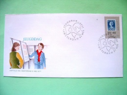 Netherlands 1977 FDC Cover - AMPHILEX - Stamp On Stamp - Youth Cancel - Lettres & Documents