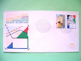 Netherlands 1980 FDC Cover - Disabled Persons Olympics - Wheel Chair - Cards - Bridge Players - Cartas & Documentos