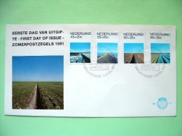 Netherlands 1981 FDC Cover - Salt Marsh - Dike - Land Drainage - Cultivated Land - Scott B569 - B572 = 3.55 $ - Covers & Documents