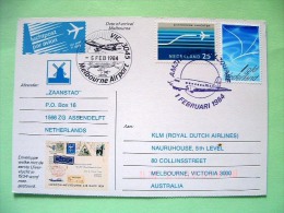 Netherlands 1984 - 50 Anniv. Of First Flight Amsterdam Melbourne Postcard - Plane - Storia Postale