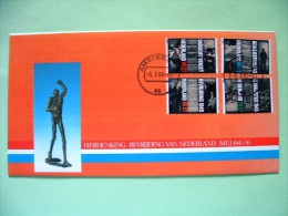 Netherlands 1985 FDC Cover - Liberation From German Forces - Sculpture - Jewish - Newspaper - Soldier - Brieven En Documenten