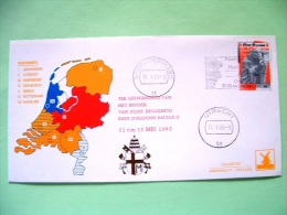 Netherlands 1985 Special Cover - Visit Of Pope John Paul II - Map - Arms - St. Servatius - Windmill - Storia Postale