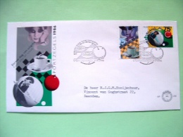 Netherlands 1986 FDC Cover - Billiard - Checkers - Games - Storia Postale