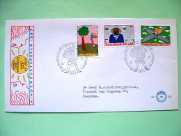 Netherlands 1987 FDC Cover - Youth And Professions - Woodcutter - Sailor - Ship - Pilot - Plane - Scott B632-B634 = 3... - Covers & Documents