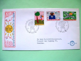 Netherlands 1987 FDC Cover - Youth And Professions - Woodcutter - Sailor - Ship - Pilot - Plane - Scott B632-B634 = 3... - Storia Postale