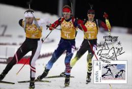 Spain 2014 - XXII Olimpics Winter Games Sochi 2014 Gold Medals Special Maxicard - Biatlon Relevos Masc. Russia Team - Winter 2014: Sotchi