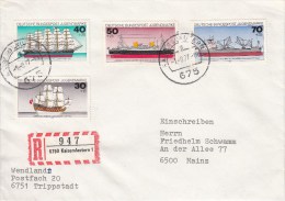 FDC  929 - 32  Blanko Umschlag  Jugendmarken 1977 - Deutsche Schiffe - Einschreiben, Kaiserslautern 1 - FDC: Sobres