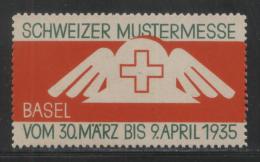 SWITZERLAND 1935 BASEL BASLE SWISS FAIR NHM EVENT POSTER STAMP CINDERELLA - Ungebraucht