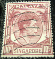 Singapore 1949 King George VI 10c - Used - Singapore (...-1959)