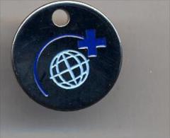 Porte Clef Jeton De Caddie Croix Bleue - Moneda Carro