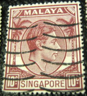 Singapore 1949 King George VI 10c - Used - Singapore (...-1959)