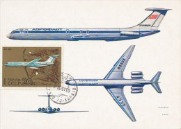 D16335 CARTE MAXIMUM CARD 1969 RUSSIA - AEROFLOT CP ORIGINAL - Aviones