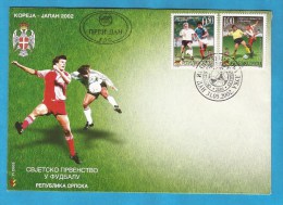 2002  243-44  FDC  BOSNIA REPUBLIKA SRPSKA FUSSBALL WELTMEISTERSCHAFT  JAPAN SUEDKOREA - 2002 – Südkorea / Japan