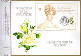 Feuillet Tirage Limité CEF 494 370 Bloc 63 Rose Thé Blanc Soufré 60 Roses Pour Une Reine SM Reine Louise-Marie - 1981-1990
