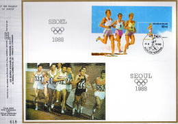 Feuillet Tirage Limité CEF 498 374 Bloc 64 Jeux Olympiques De 1988 Séoul Seoel Marathoniens Course à Pied - 1981-1990