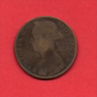 UK, 1874, Circulated Coin VF, 1 Penny, Young Victoria, Bronze, C1934 - D. 1 Penny