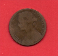 UK, 1876, Circulated Coin VF, 1 Penny, Young Victoria, Bronze, C1936 - D. 1 Penny