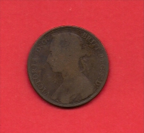 UK, 1890, Circulated Coin VF, 1 Penny, Young Victoria, Bronze, C1948 - D. 1 Penny