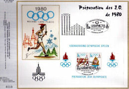 Feuillet Tirage Limité CEF 231 107 Bloc 53 Préparation Des Jeux Olympiques De 1980 Moscou Lake Placid - 1971-1980