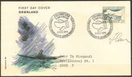 Czeslaw Slania. Greenland 1971. Post Transport. Michel 79, FDC. Signed. - FDC