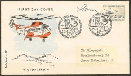 Czeslaw Slania. Greenland 1977. Post Transport. Michel 100 FDC.. Signed. - FDC
