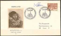 Czeslaw Slania. Greenland 1977. 100 Anniv Jørgen Brønlund. Michel 104 FDC. Signed. - FDC