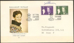 Czeslaw Slania. Greenland 1981. Queen Margrethe II. Michel 126-27 FDC. Signed. - FDC