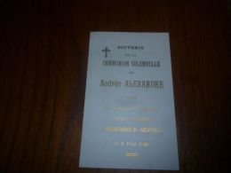 BC7-2-101 Souvenir Communion Andrée Alexandre Montignies Neuville 1946 - Comunión Y Confirmación