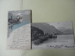 Souvenir Du Chateau Chillon Lot De 2 CP 1903 - Andere & Zonder Classificatie