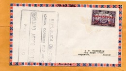Cuba 1936 Air Mail Cover Mailed To USA - Luchtpost