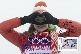 Spain 2014 - XXII Olimpics Winter Games Sochi 2014 Gold Medals Special Maxicard - Darya Domracheva - Winter 2014: Sochi