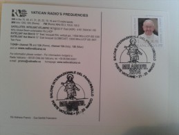 Fra543 Papa Francesco Bergoglio Vaticano Pope Francisco Vatican City Cartolina Marcofilia Milanofil Radio Vaticana 2014 - Covers & Documents