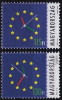 2003 - European Community FLAG CLOCK - Hungary - Used Pair - Institutions Européennes