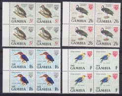 Gambia 1966 Mi. 217-220 1 Sh, 1´6 Sh´P, 2´6 Sh´P, 5 Sh Bird Vogel Oiseau 4-Blocks, MNH** - Gambia (1965-...)